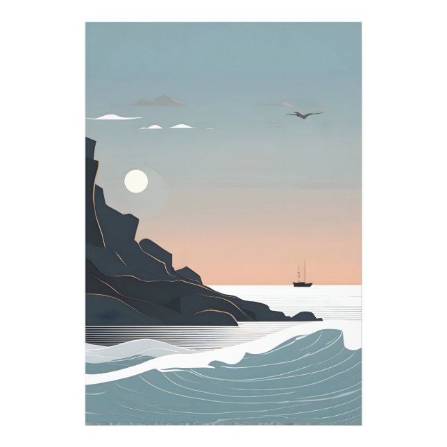 Minimalistic sea art photo print (Front)