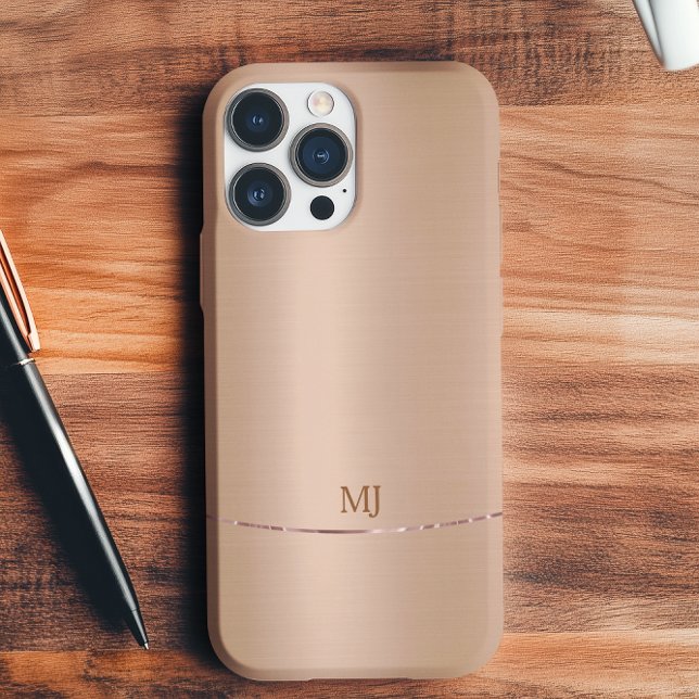 Minimalistic Shiny Faux Rose-Gold Background Case-Mate iPhone Case (Creator Uploaded)