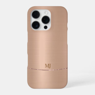 Minimalistic Shiny Faux Rose-Gold Background iPhone 16 Pro Case