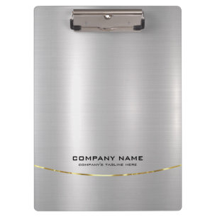 Minimalistic Shiny Faux Silver Background Clipboard