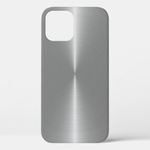 Minimalistic shiny metallic silver-grey iPhone 12 pro case