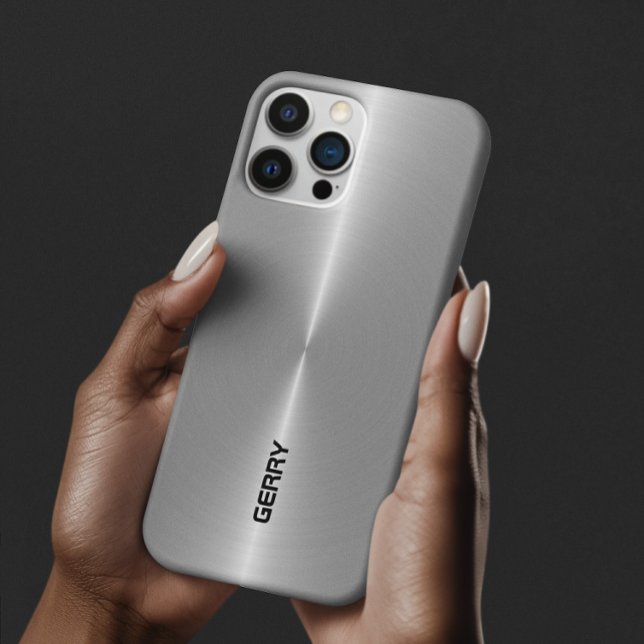 Minimalistic shiny metallic silver-grey Case-Mate iPhone case (Creator Uploaded)