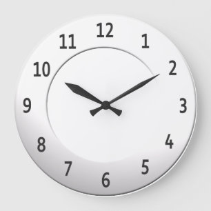 Minimalistic Shiny Metallic with Black Digits Large Clock