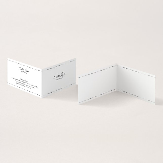Minimalistic silver stripes on white business card (Inside and Outside)
