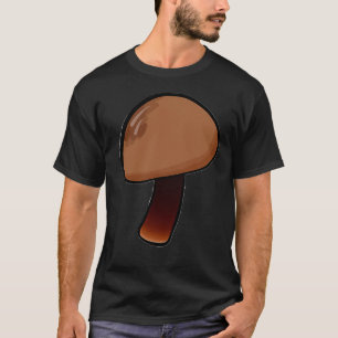 Minimalistic Simple Brown Mushroom Food In Forest T-Shirt