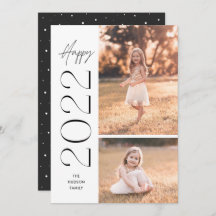 Minimalistic Simple Elegant Happy 2022 Two-Photo