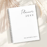Minimalistic Simple Script Writing Months Family Planner<br><div class="desc">Minimalistic Simple Script Writing Months Family Planner. Elegant script typography design. Customise to create a one of a kind family planner.</div>