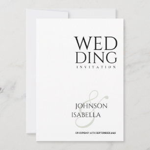 Minimalistic simple text only wedding invitation