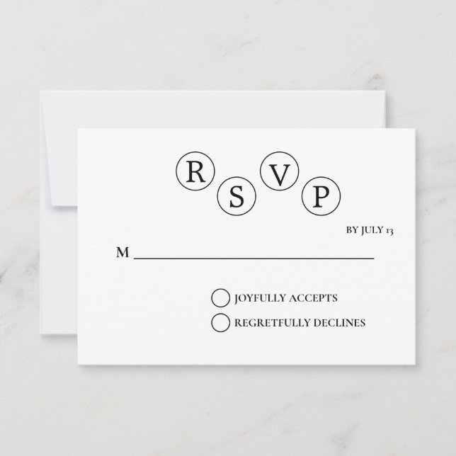 Minimalistic simple Wedding RSVP Card (Front)