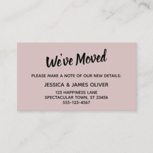 Minimalistic Simple We've Moved Mauve Pink Card