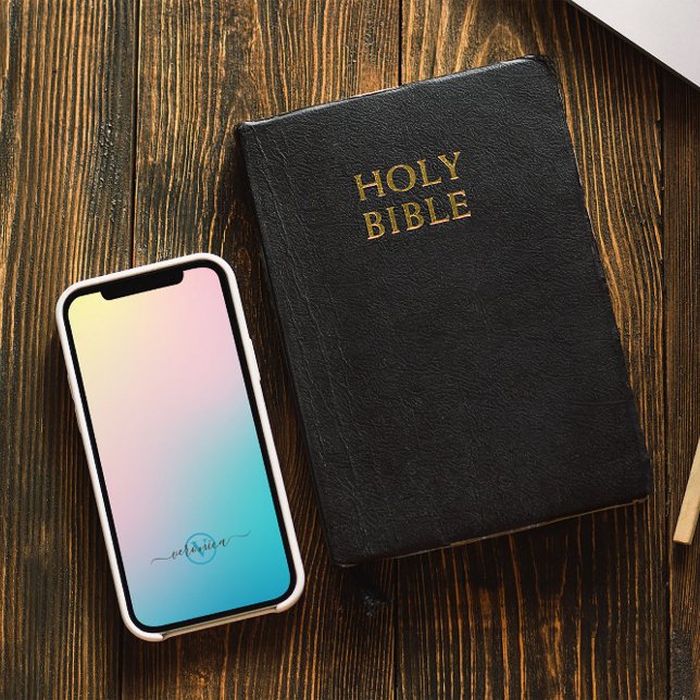 Minimalistic Soft Gradient Modern Monogram Case-Mate iPhone Case (Creator Uploaded)