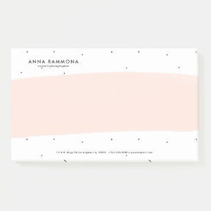 Minimalistic Soft Pink & White Brushstrokes Post-it Notes