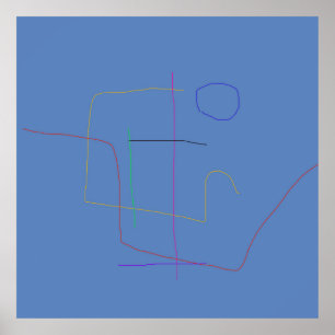 Minimalistic Solid Blue Background Poster