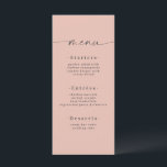 Minimalistic Solid Colour Light Blush Pink Wedding Menu<br><div class="desc">Simple Minimalistic Solid Colour Light Blush Pink Wedding Dinner Menu. This modern chic Menu Card is simple classic and elegant with a plain solid colour background and a pretty signature script calligraphy font with tails. Shown in the Light Blush Pink Colorway. With a pretty monogram on the back side. Available...</div>