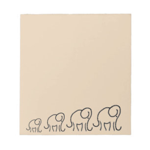 Minimalistic Stylised Elephants Parade Notepad