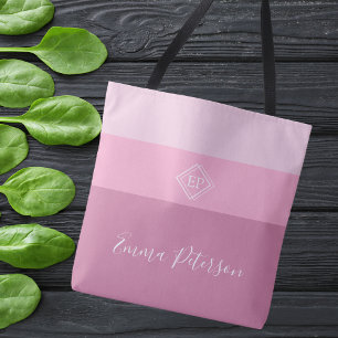 Minimalistic Stylish Monogram Script Name Pinky Tote Bag