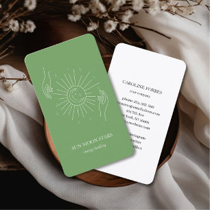 Minimalistic sun moon star Business card