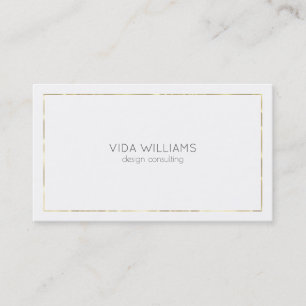 Minimalistic Tin gold border on white Business Card
