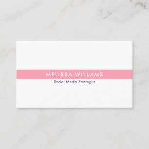 Minimalistic Tin Pink Stripes On White Business Card
