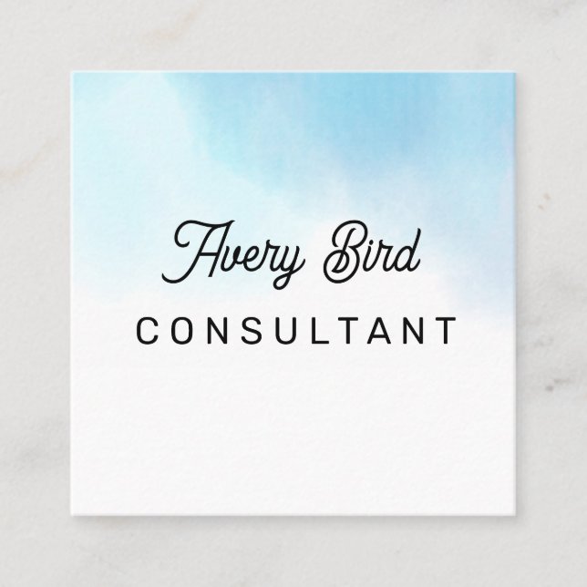 Minimalistic Trending Water Colour Business Card (Front)