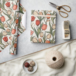 Minimalistic Tropical Tulip Wrapping Paper