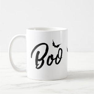 Minimalistic Typographic Halloween & Bat Theme Coffee Mug