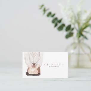 Minimalistic Watercolor Bakery Caterer Busin Business Card