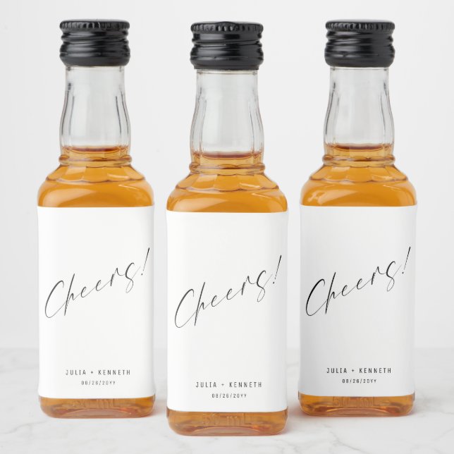 Minimalistic Wedding Calligraphic Liquor Bottle Label (Bottles)