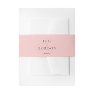 Minimalistic Wedding Custom Rose Invitation Belly Band