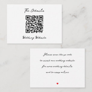 Minimalistic wedding enclosure card
