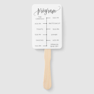 Minimalistic Wedding Fan Program