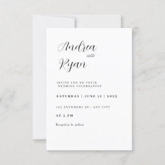 Minimalistic wedding invitation