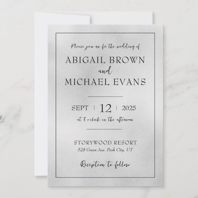 Minimalistic Wedding Invitation (Front)