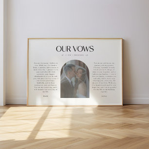 Minimalistic Wedding "Our Vows" Photo Arch Poster