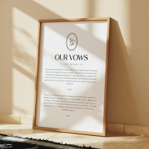 Minimalistic Wedding Vows Custom Monogram
