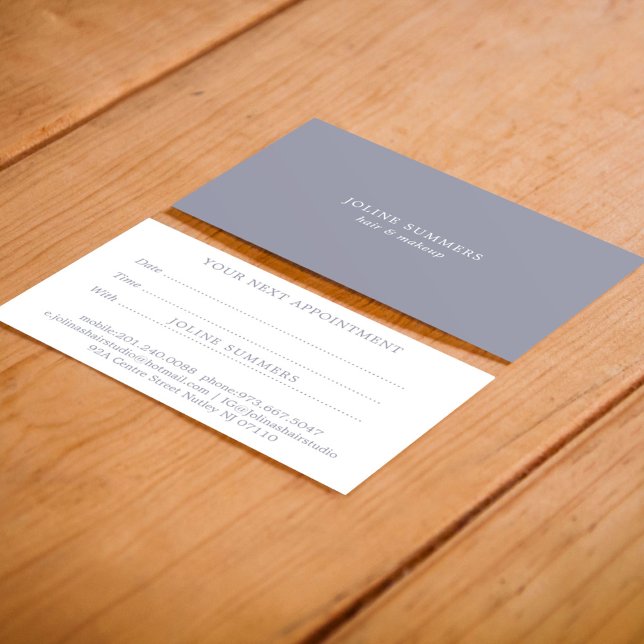 Minimalistic white and blue-grey appointment card (Creator Uploaded)