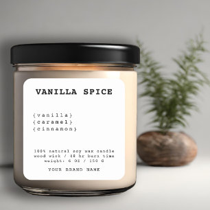 Minimalistic white candle label