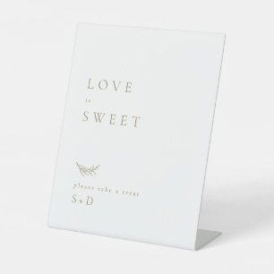 Minimalistic White Gold Sweet Favours Wedding Sign