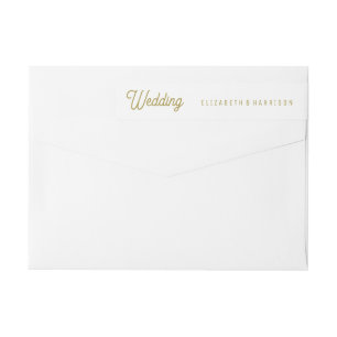Minimalistic - White & Gold - Wedding Wrap Around Label