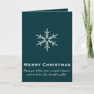 Minimalistic White Snowflake Hand Drawn Art Card