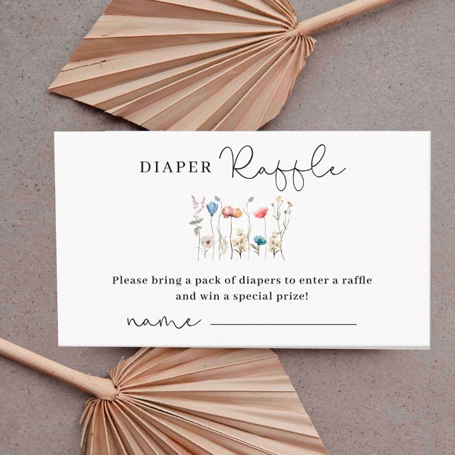 Minimalistic Wildflower Diaper Raffle  Enclosure Card (Creator Uploaded)