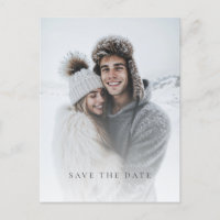 Minimalistic wintery photo save the date