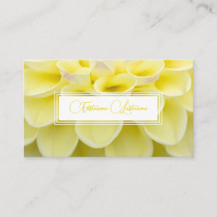 Minimalistic yellow flower florist white rectangle business card