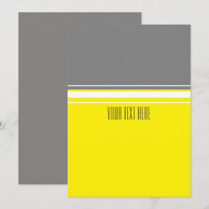 Minimalistic Yellow Grey and White Invitation Card
