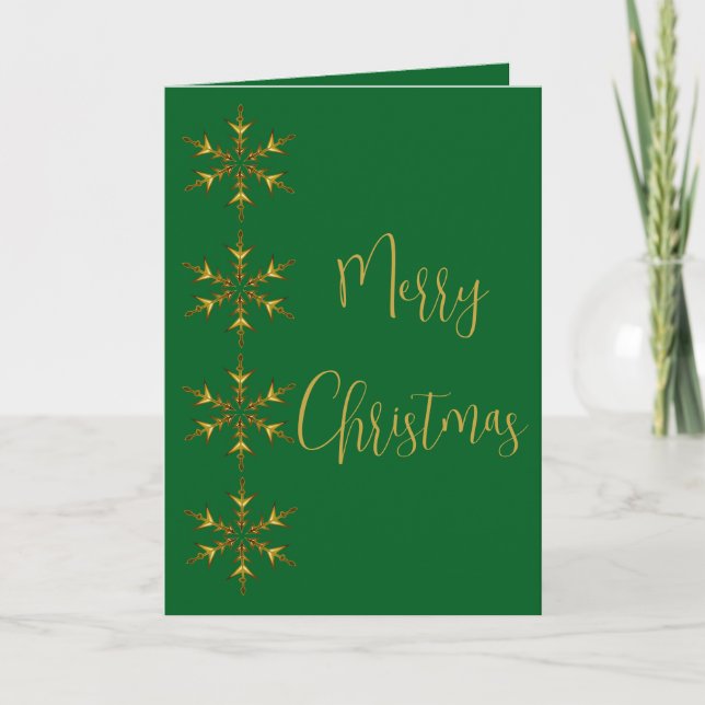 Minimalistic Yellow Snowflake Hand Drawn Art Card (Front)