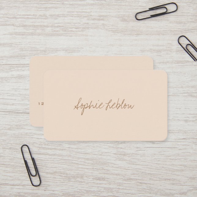 Minimalistically Elegant Beige Consultant Business Card (Front/Back In Situ)