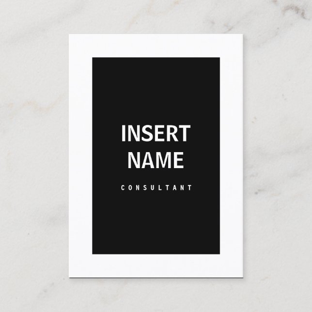 Minimalistisch Modern Border Black and White Business Card (Front)