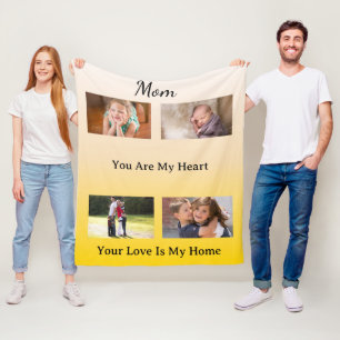 MinimalistKeepsake - Mum, You are My Heart Fleece Blanket