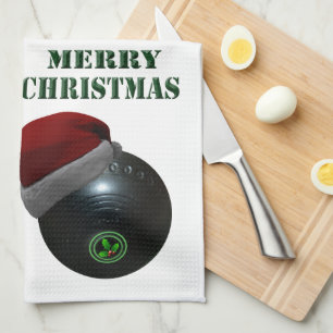 Minimalists Bowls Merry Christmas,  Tea Towel