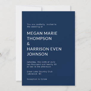 Minimalsist Classic Wedding Invitation